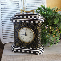 Courtly Checks Large Mantel Clock with Hidden Key Space Hidden Jewelry Space - £94.12 GBP