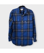 CARHARTT Vintage Blue &amp; Gray Heavyweight Flannel Plaid Men&#39;s Shirt Size ... - $38.29 CAD
