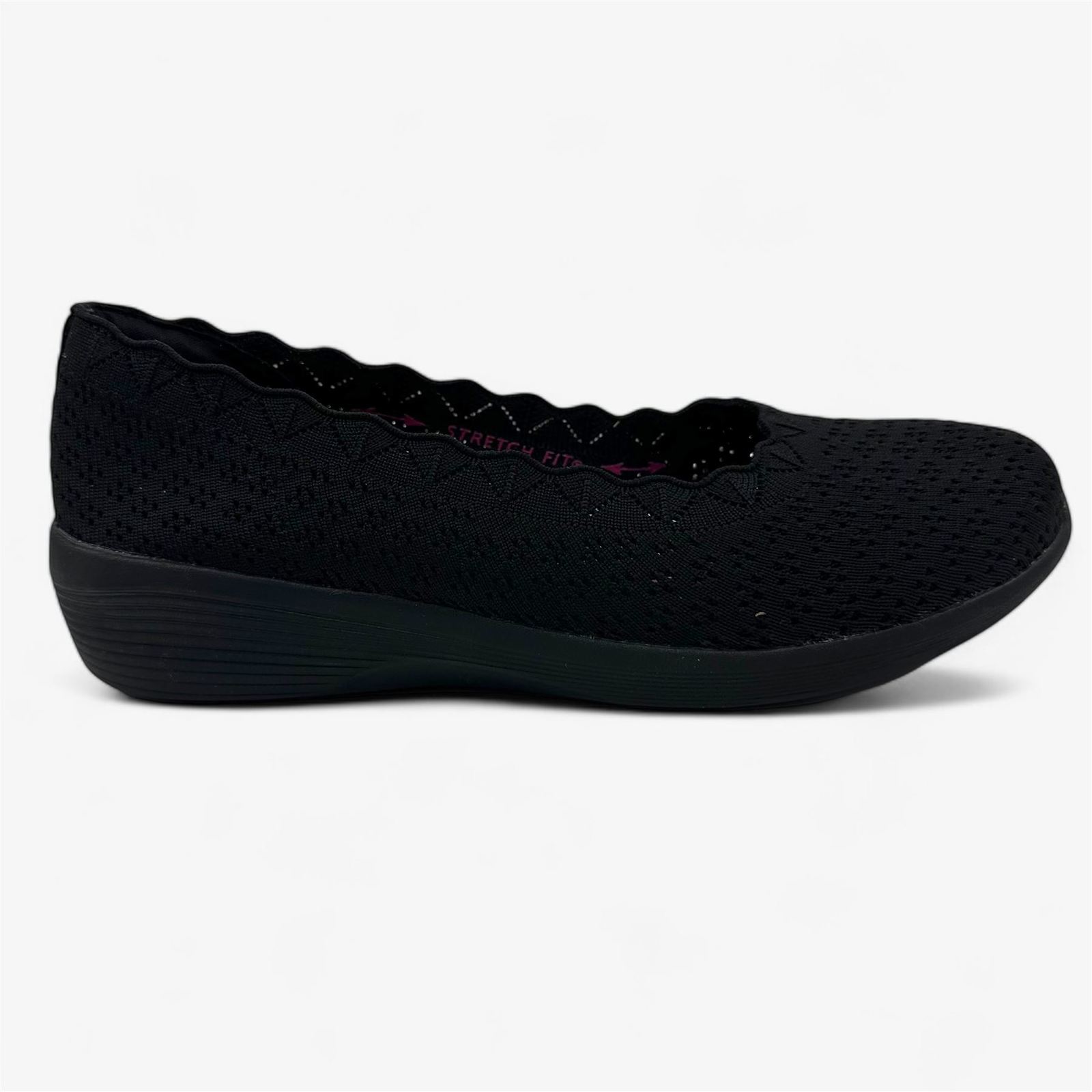 Skechers Arya Disco Black Womens Casual Breathable Slip-On