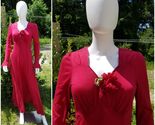 Vintage 1970s Disco California Look burgundy red Jersey  Long Carmen dre... - $39.60
