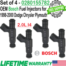 OEM Bosch x4 Fuel Injectors for 1998-2000 Chrysler &amp; Dodge &amp; Plymouth 2.0L I4 - £66.58 GBP