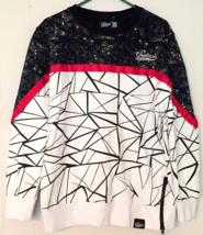 Square Zero sweatshirt size L men white &amp; black red stripe long sleeve - £15.49 GBP