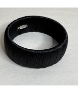 FURLA Wide Chunky Bangle Bracelet Fabric Lined Black - $64.91 CAD