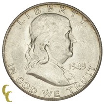 1949-S Silver Franklin Half Dollar 50C (Choice BU Condition) Full Mint Luster - £65.23 GBP