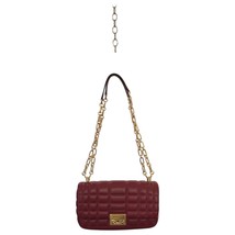 Michael Kors Tribeca Red Quilted Leather Gold Tone Chain Handbag Shoulde... - $183.15