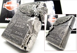Harley Davidson HDP-28 Eagle 3 Sides Metal Silver ZIPPO 2023 MIB Rare - £69.82 GBP