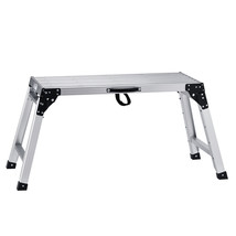 VEVOR Aluminum Folding Work Platform Non-slip Bench 330 lbs Adjustable H... - £110.90 GBP