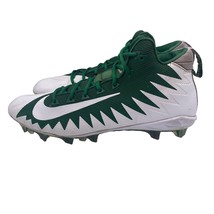 Nike Alpha Pro Menace Football Lacrosse Mid Cleats Green White Mens 13 - £30.05 GBP