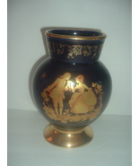 Limoges Cobalt Blue with Gold Courting Couple Portrait Vase 8.5"H - $29.99