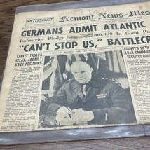 1944 Original WW2 Fremont Newspaper Germans Admit Atlantic Wall Broken SH - $369.07 MXN