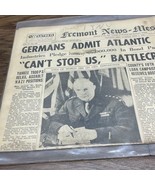 1944 Original WW2 Fremont Newspaper Germans Admit Atlantic Wall Broken SH - $363.09 MXN