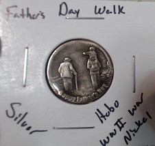 HOBO Fathers Day Walk Carrying Child Made From A REAL WWII Silver Nickel... - $14.99