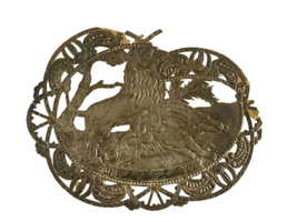 Antique Victorian Die Cut Sticker Cutout Lion Killing Bull Yos Numbered ... - $221.85 MXN