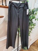 Larry Levine Women Black Polyester &amp; Rayon Mid Rise Straight Legs Dress Pants 6 - £19.30 GBP