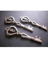 Heart Key Pendants Charms Antiqued Silver Keys Bulk Skeleton Keys 10/25/... - £2.04 GBP+