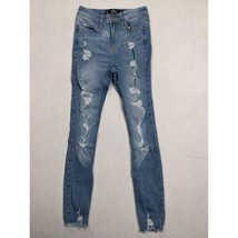 Hollister High Rise Super Skinny Jeans Distressed Womens Size 0S Light Blue - £13.30 GBP