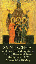 St. Sophia LAMINATED Prayer Card, 5-Pack, with Two Free Holy Cards Included - £10.20 GBP