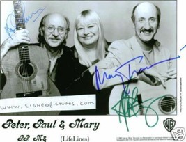 PETER PAUL AND MARY AUTOGRAPHED 8x10 RP PHOTO CLASSIC - £11.94 GBP