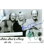 PETER PAUL AND MARY AUTOGRAPHED 8x10 RP PHOTO CLASSIC - £11.72 GBP