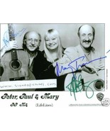 PETER PAUL AND MARY AUTOGRAPHED 8x10 RP PHOTO CLASSIC - £11.76 GBP