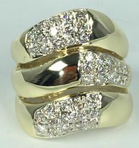 14k Yellow Gold Over 1.1CT Round Diamond Engagement Wedding Trio Ring Set - £85.24 GBP
