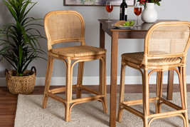 Cardiff Natural Brown Rattan Counter Stool - $5,959.54 MXN