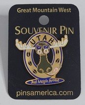 UTAH Moose Tracks Just Mooshing Around Funny Collectible Souvenir Lapel Hat Pin - £7.82 GBP