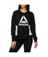 Reebok Womens Journey French Terry Cropped Crew Sweatshirt, Black Size M... - £21.09 GBP