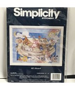 Noahs Ark All Aboard Simplicity Stamped Stitchery Kit  05045 Rieva Lipse... - €15,38 EUR