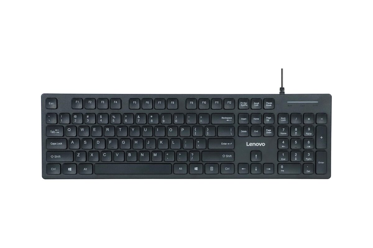 Lenovo 300 USB Combo, Full-Size Wired Keyboard &amp; Mouse, Ergonomic, Left ... - $22.35