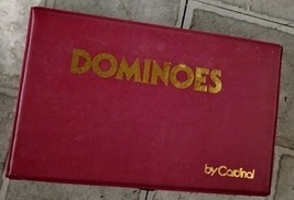 Dominoes Cardinal Game 56 Dominoes Vintage Vinyl Case w/ Original instru... - $16.00