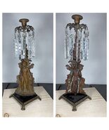 cornelius &amp; co candle holder antique brass w/ Hanging Crystals - $170.20 CAD