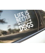 Life is Better with Dogs Car Truck Window Sticker Dog Lover Heart Paw Decal - $109.69 MXN
