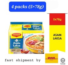 4 packs x5's 78g -2 Minute Maggi Instant Noodles Asam Laksa popular in Malaysia - £79.05 GBP