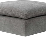 Linen Upholstered Modular Ottoman In Gray Finish - $879.99