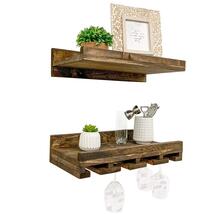 Intrinsic Haven Cask &amp; Timber Wall Mounted Wine Rack with Stemware Glass... - $112.70+