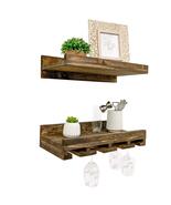Intrinsic Haven Cask &amp; Timber Wall Mounted Wine Rack with Stemware Glass... - $112.70+