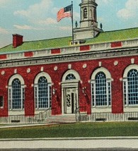 1930s U.S. Post Office Mount Vernon Ohio Linen Postcard Vintage Flag Entrance - £13.58 GBP