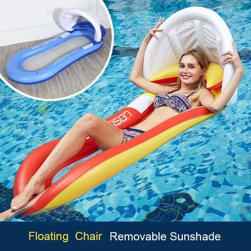 Inflatable Swimming Pool  Water Hammock Floating Bed Chair Air Mattress Beach - £39.90 GBP+