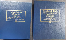 Set of 2 Whitman Washington Statehood Quarter 1991-2009 P,D SF Coin Albu... - $69.95