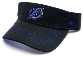 Tampa Bay Lightning NHL &#39;47 Black Defiance Golf Visor Hat Cap Adult Adjustable - £19.66 GBP