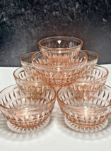 8 Windsor Diamond Depression Glass Pink Cereal Bowls 5.5&quot;x 2.75&quot; - £69.55 GBP
