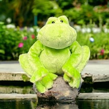 Baby GUND 10&quot; Plush Green Frog Chubbles Stuffed Animal Toy Embroidered Eyes - £13.80 GBP