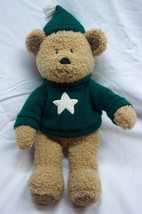 Gymboree 2000 TEDDY BEAR IN GREEN STAR SWEATER 14&quot; Plush STUFFED ANIMAL Toy - £15.77 GBP