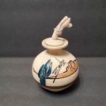 Southwestern Pottery Oil Lamp, Handpainted Signed Zodin, Native Sand Clay Art - £27.37 GBP