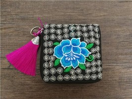Ethnic embroidered bags canvas purse women wallets Retro card bags - £12.24 GBP