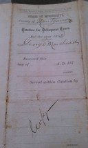DELINQUENT TAX NOTICE FROM MONTGOMERY CO. MISS.; FOR YEAR 1872 - $49.95