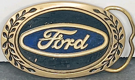 VTG Ford Motor Company Emblem Logo Collectors Heritage Brass Belt Buckle... - $25.73