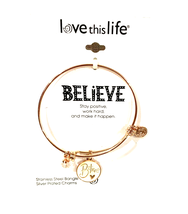 Love This Life BELIEVE Bracelet Stay Positive  Work Hard &amp; Make it Happen - £15.49 GBP