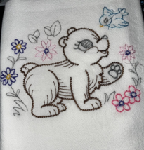 Dishtowel Woodland Animal Bear Bird Flowers 100% Cotton Dishtowels Lg. 32&quot; x 36&quot; - £11.62 GBP